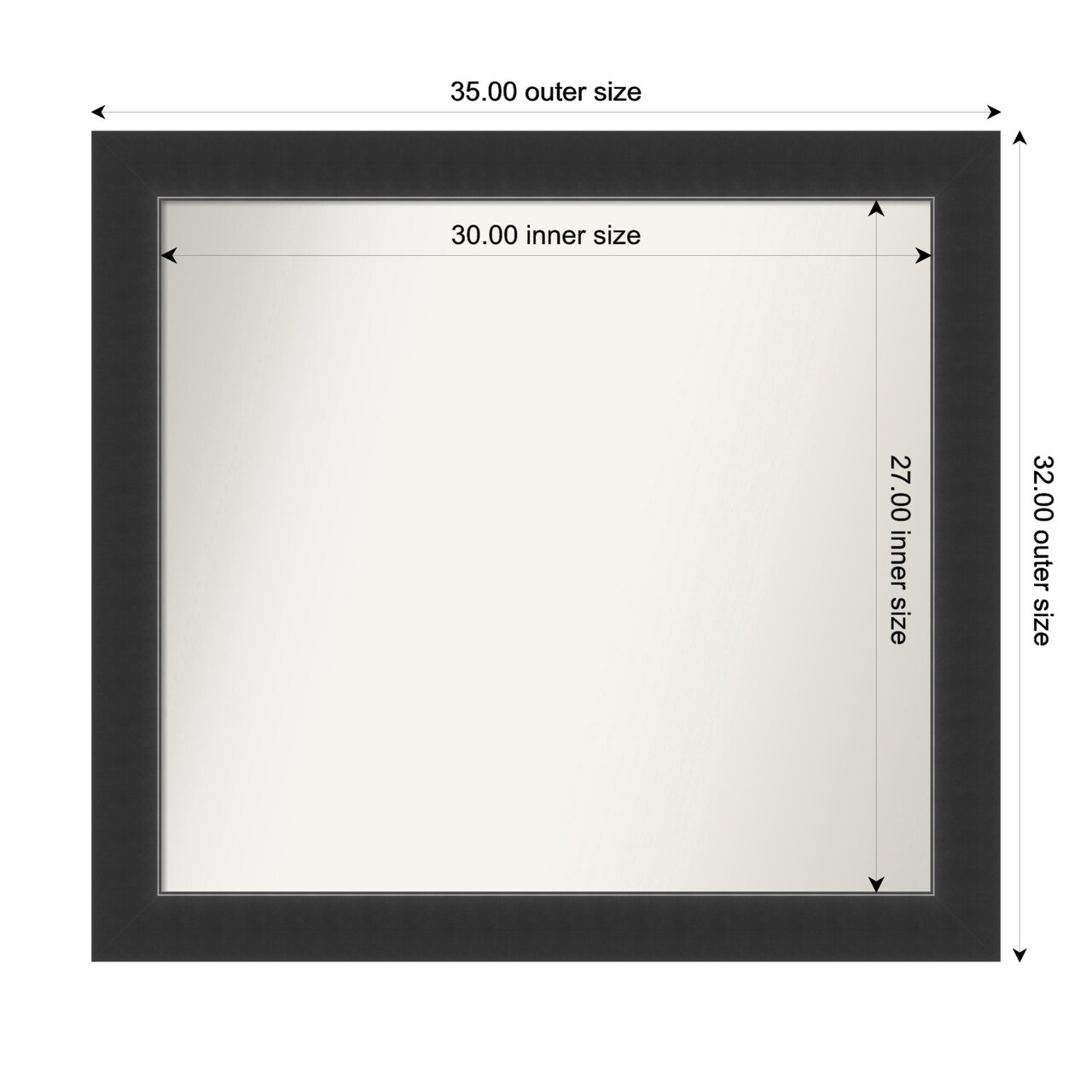 Corvino Black Non-Beveled Custom Framed Bathroom Vanity Wall Mirror